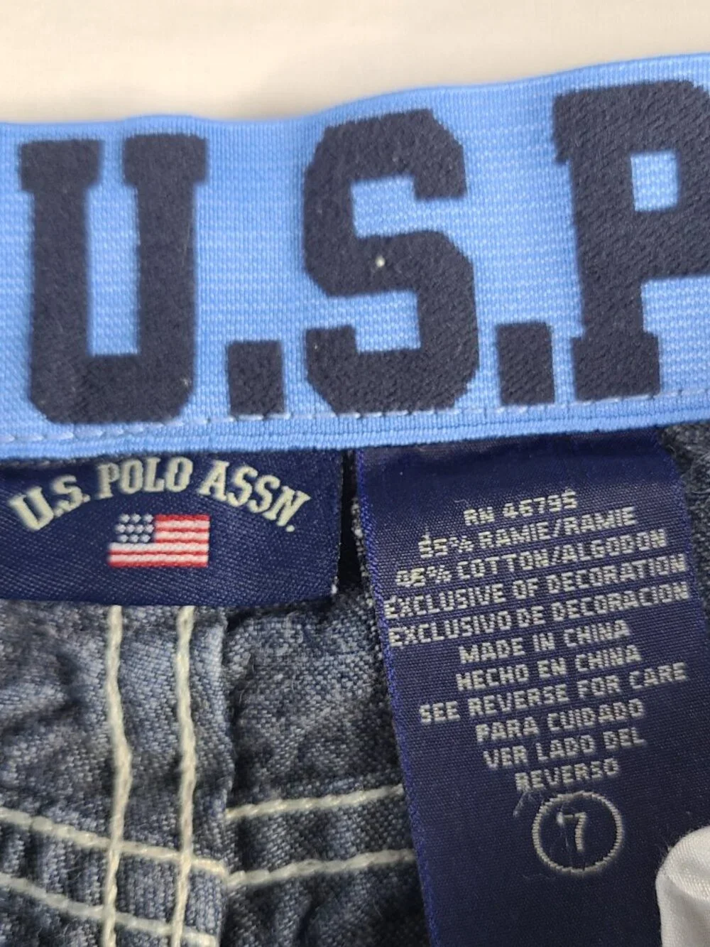 U.S. Polo Assn. Jean Shorts Authentic Quality Cargo Boys 7 Blue
